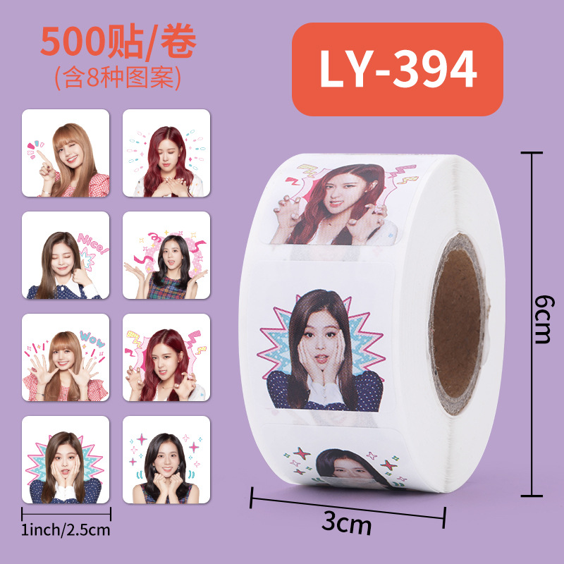 Sticker cuộn 500 miếng Black Pink