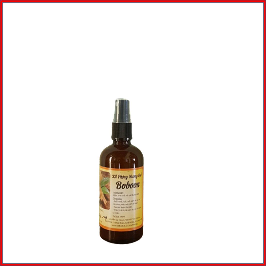 Chai xịt thơm phòng Quế Boboon 100ml từ tinh chất vỏ quế thiên nhiên giúp khử khuẩn, khử mùi, đuổi ruồi, muỗi và các loại côn trùng, an toàn không hóa chất