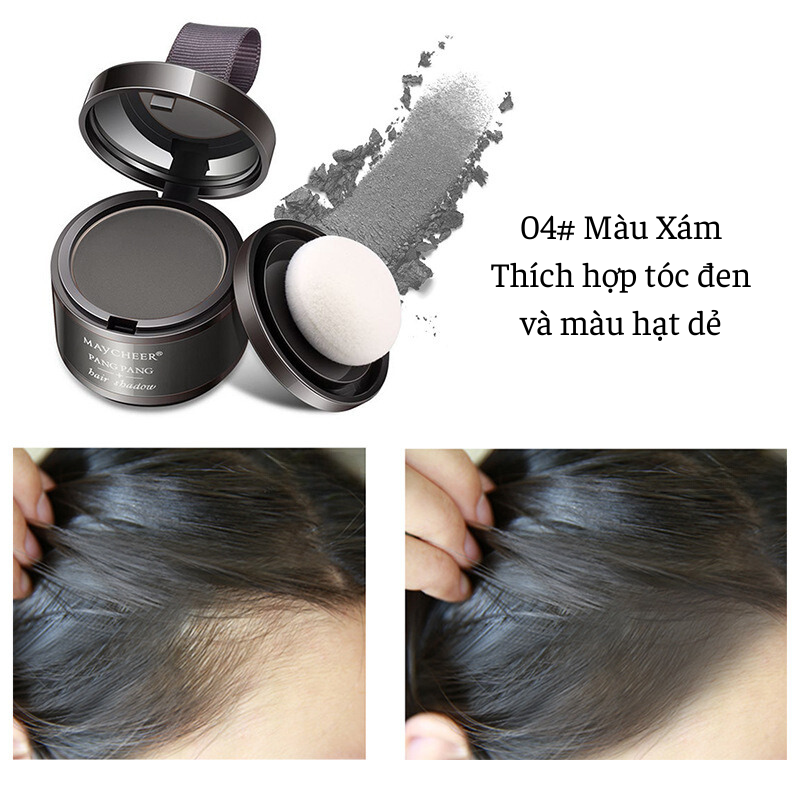 Phấn phủ che khuyết điểm tóc cao cấp maycheer che hói chân tóc, giúp chân tóc đầy và đều màu hơn