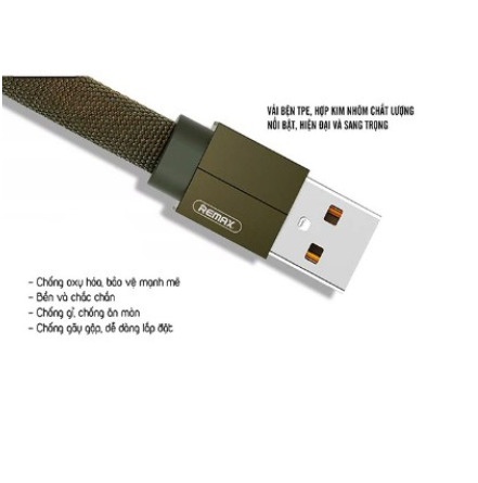 Cáp sạc vải 3 trong 1 Remax RC-094th