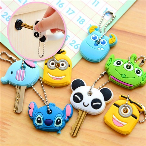 Bộ 3 Cái Bọc Móc Chìa Khoá Chất Liệu Cao Su Chống Nước, Chống Gỉ Chìa Khoá Hình Nhân Vật Hoạt Hình Siêu Cute Có Móc Treo, Phù Hợp Với Mọi Loại Chìa Khoá - VỎ BỌC CHÌA KHÓA SILICON HOẠT HÌNH DỄ THƯƠNG