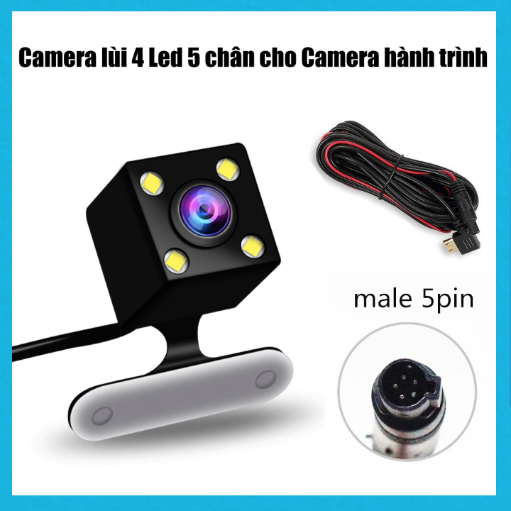 Camera Lùi 5 Chân 4 Led Cho Camera Hành Trình - Chuôi dẹp