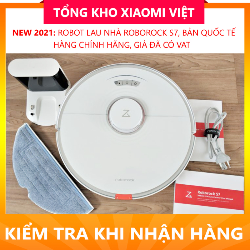 Robot Hút Bụi Lau Nhà Xiaomi Roborock S7 – Bản Quốc tế, Bảo Hành Chính Hãng 12 Tháng, FULL VAT