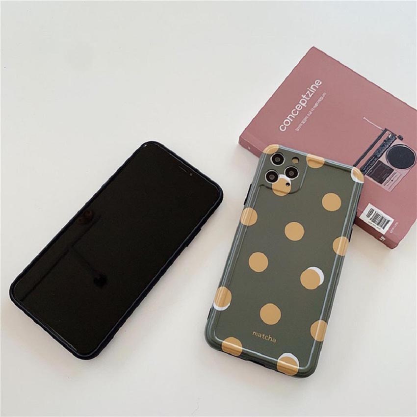 Ốp lưng iphone cao cấp full viền ốp silicon chấm bi matcha dành cho iphone6/ iphone 6 plus/ iphone 7/ iphone 7plus/ iphone 8/ iphone 8plus/ iphone X/ iphone Xs max/ iphone 11/ iphone 11 pro/ iphone 11 pro max