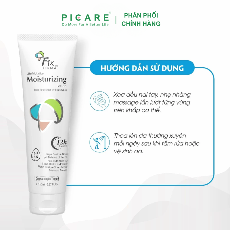 Fixderma Sữa Dưỡng Ẩm Multi-Active Moisturizing Lotion 150ml- PICARE