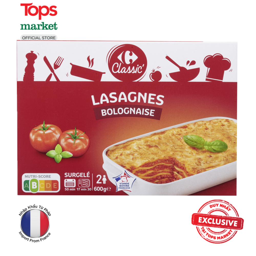 Mì Lasagnes Carrefour Sốt Bolognaise 600G - Siêu Thị Tops Market 