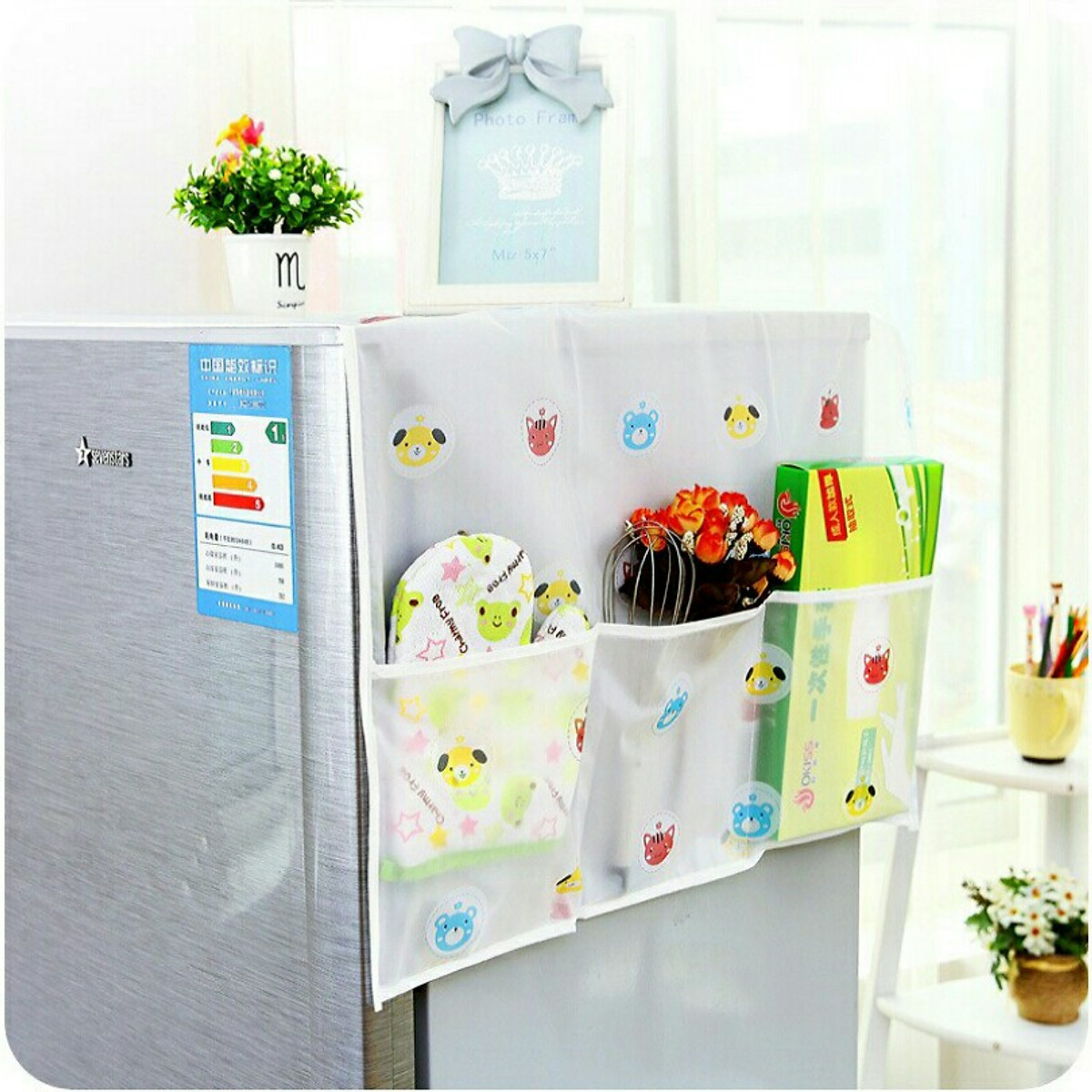Tấm Phủ Bảo Vệ Tủ Lạnh Có Túi 2 Bên