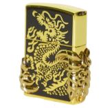 Hộp Quẹt Bật Lửa Gas Móng Rồng Kiểu Dáng Hộp Quẹt Bật Lửa Zippo (Vàng Phối Đen)