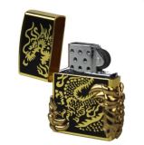 Hộp Quẹt Bật Lửa Gas Móng Rồng Kiểu Dáng Hộp Quẹt Bật Lửa Zippo (Vàng Phối Đen)