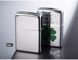 Bật Lửa Zippo Cỏ 4 Lá May Mắn (Bạc)