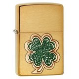 Bật lửa Zippo màu vàng cỏ bốn lá