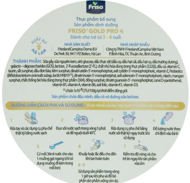 Sữa bột Friso Gold pro số 4 800g (3 - 6 tuổi)