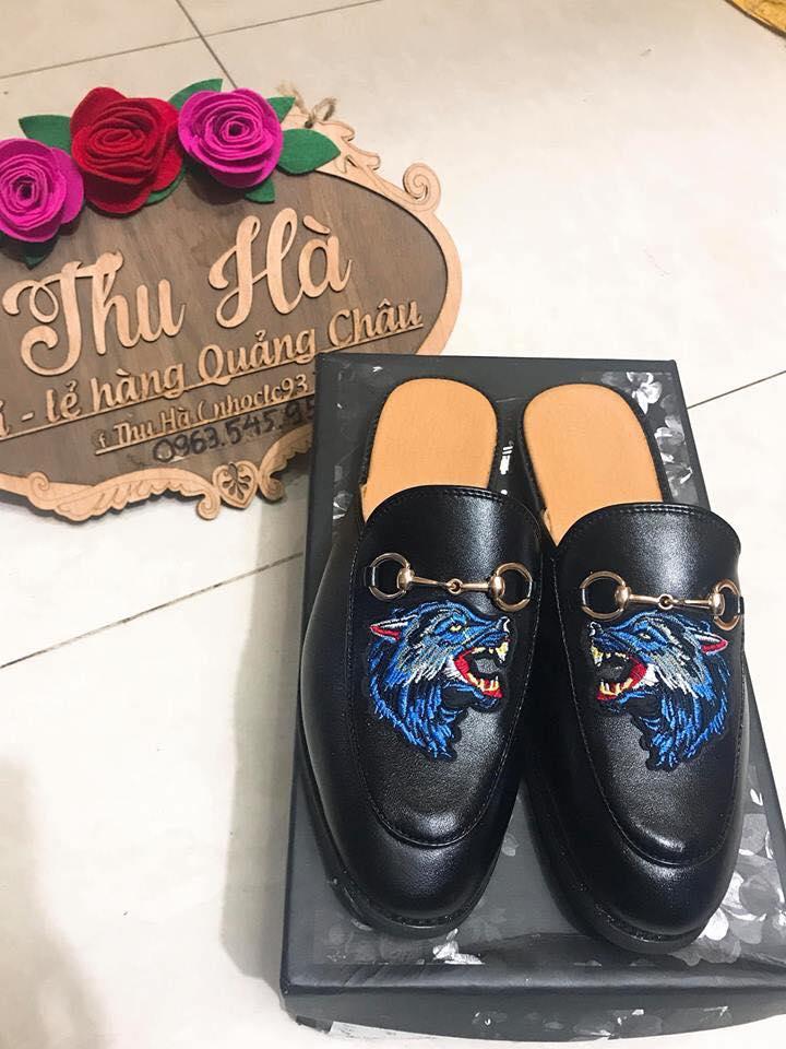 Sục da mờ thêu sói xanh nam