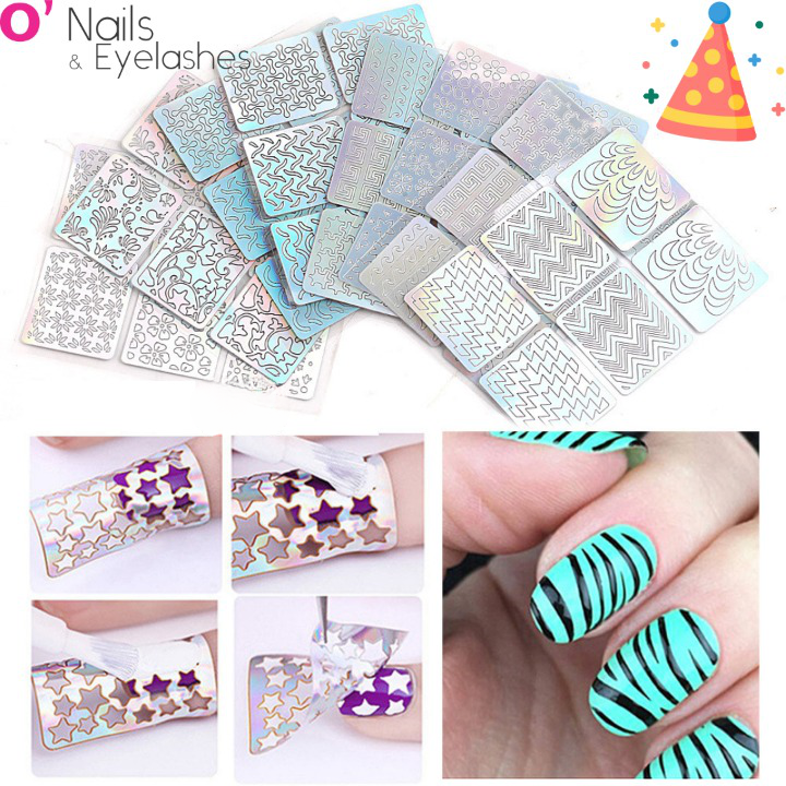 Miếng dán để vẽ móng tay nail sét 24 tấm