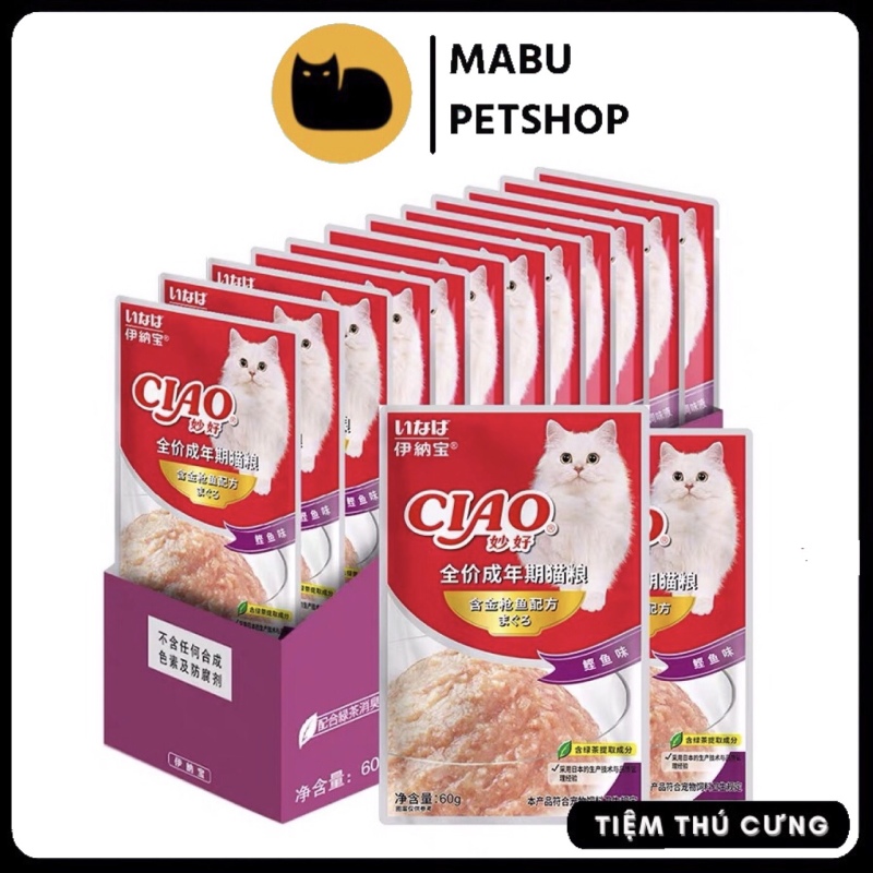 Pate CIAO 60g thức ăn cho mèo phân loại nhiều vị phong phú