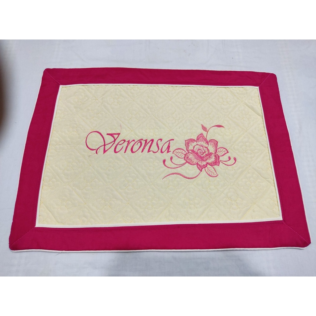 Vỏ gối/ Áo gối Cotton Satin Chần gòn thêu Cao Cấp có khóa kéo kích thước 45 x 65cm