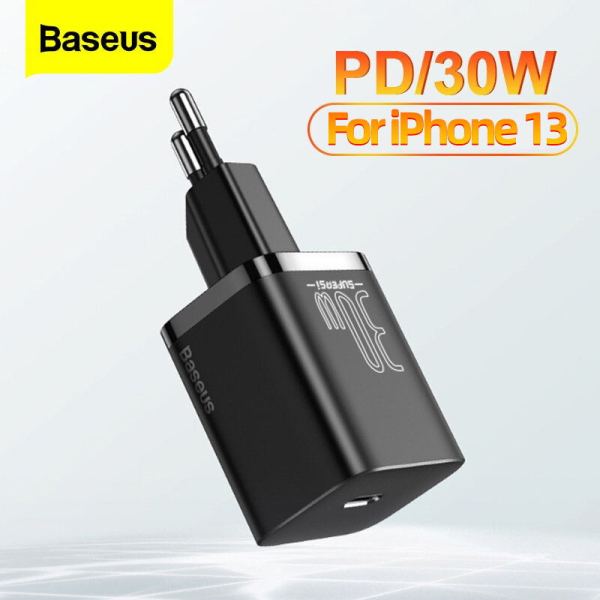 Baseus PD Bộ Sạc USB C 30W EU, Dành Cho iPhone13 12 Pro Max 11 Type C QC 3.0 Sạc Nhanh Bộ Sạc Gắn Tường Cho Điện Thoại Di Động Samsung Xiaomi