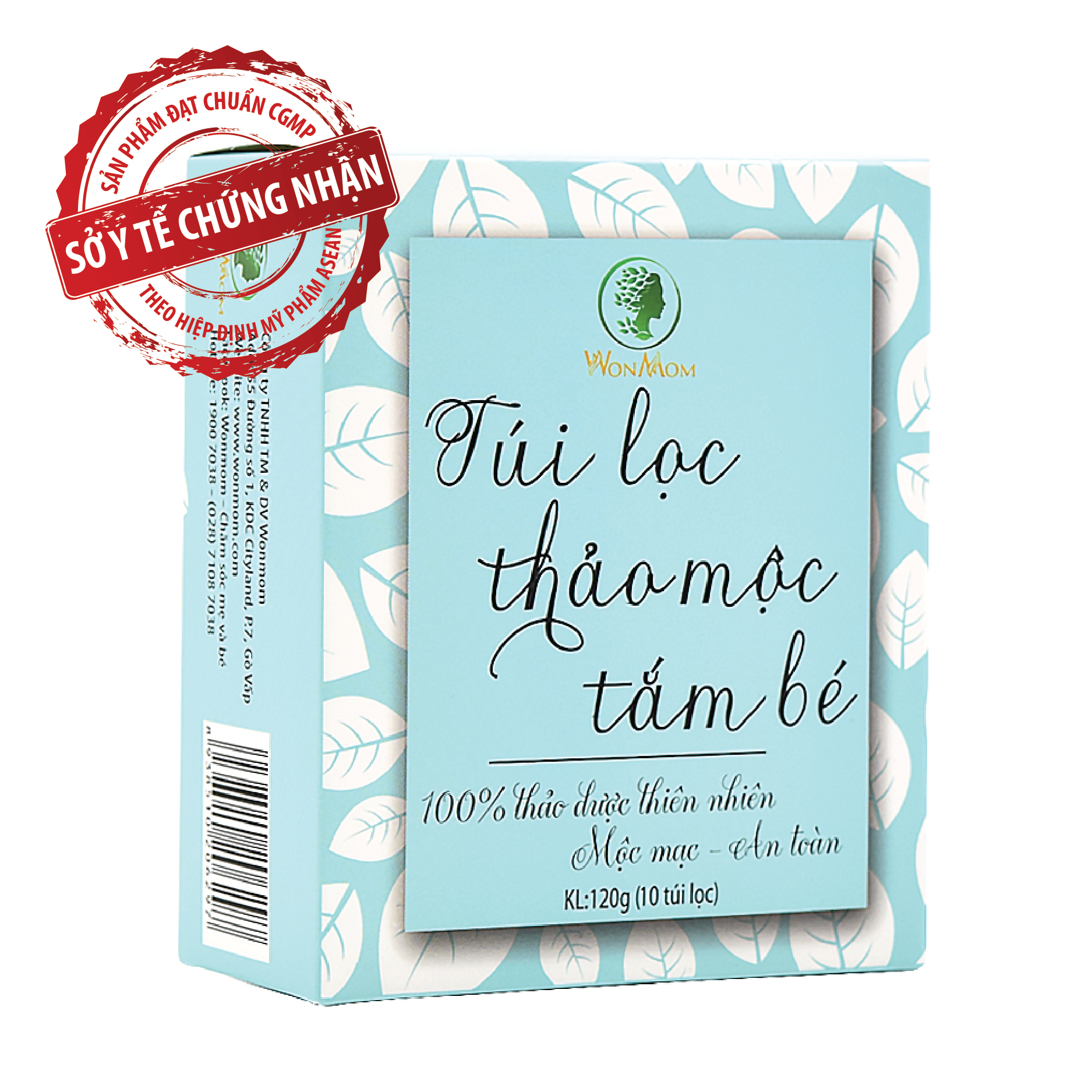[HCM]Túi lọc thảo mộc tắm bé Wonmom 200g (10 túi lọc/10 lần tắm)