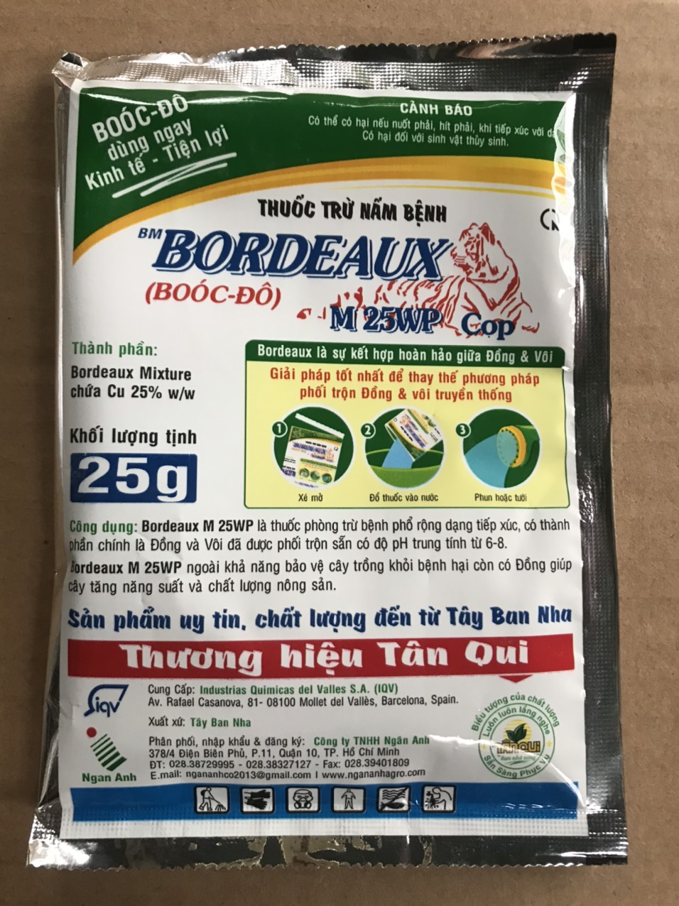Trừ nấm bệnh cây gốc đồng BORDEAUX 25WP ( BOOC - ĐÔ)