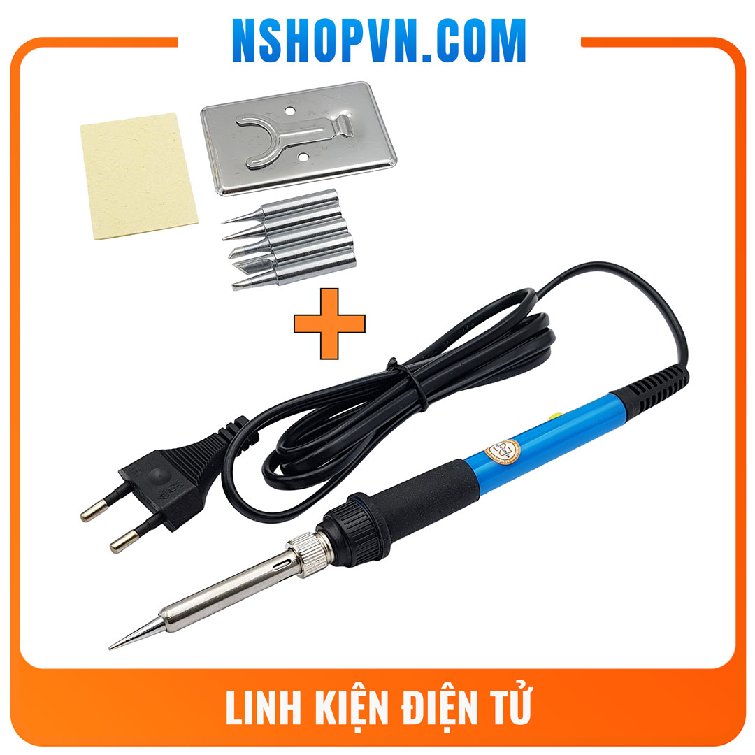 Mỏ hàn chì điều chỉnh nhiệt độ NO.911 60W + 5 mũi hàn + miếng gác