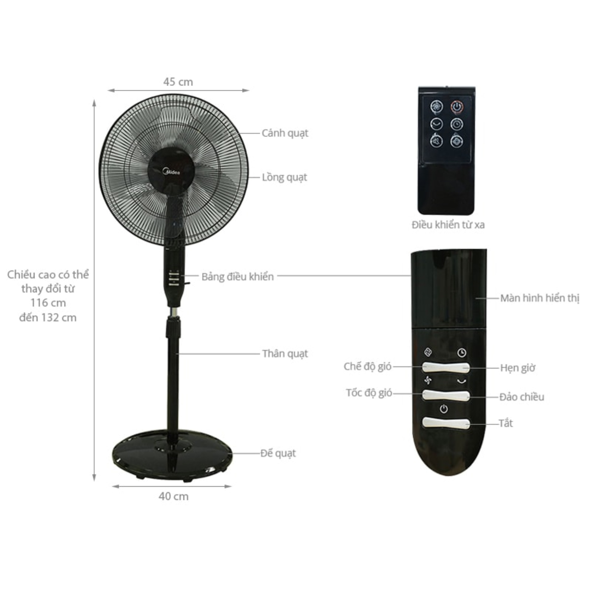 Quạt cây Midea FS40-15QR-đk