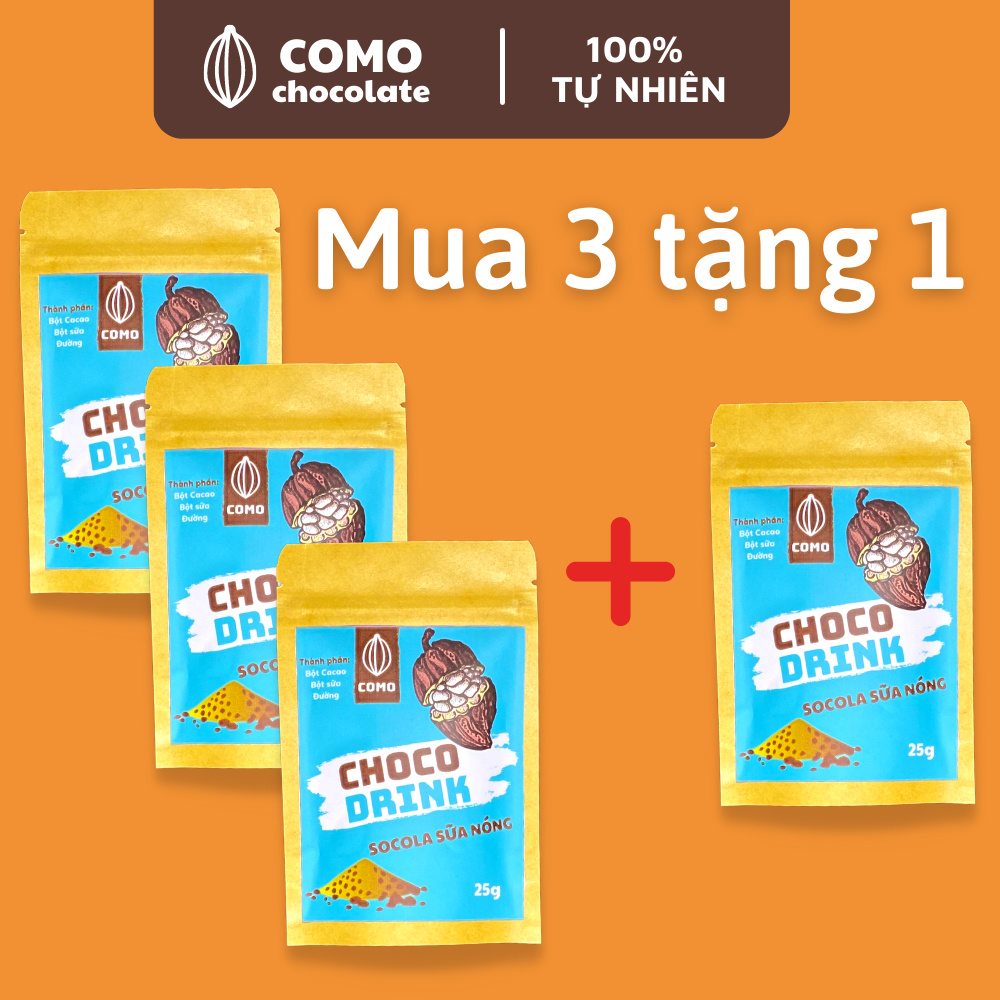 Bột socola sữa 3 trong 1 thơm béo đậm đà 25g Como Chocolate