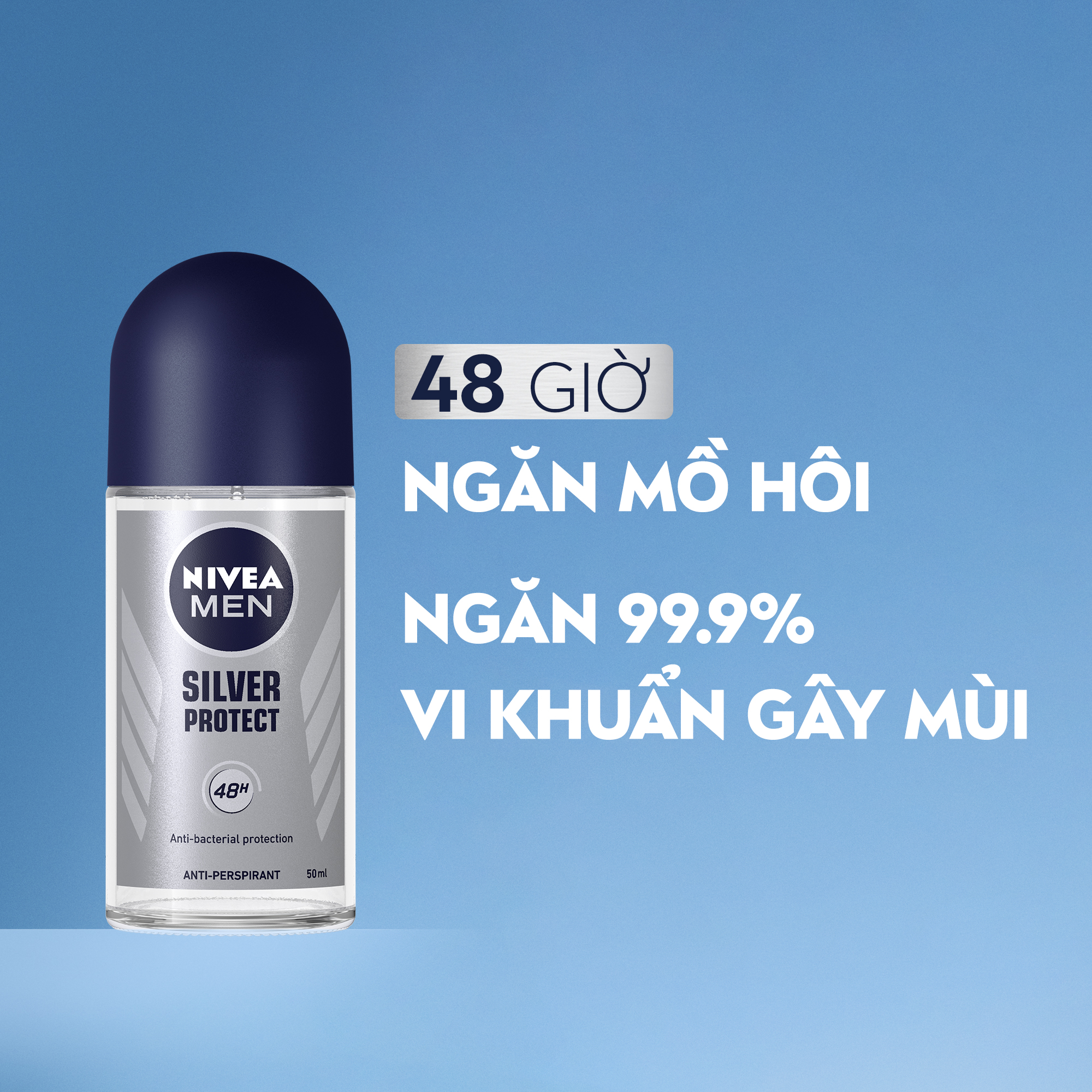 Lăn Ngăn Mùi NIVEA MEN Phân Tử Bạc (50 ml) - 83778