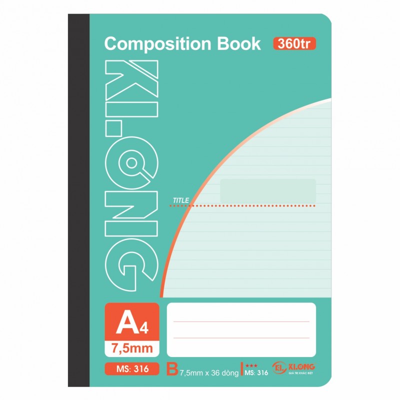 Sổ may dán gáy A4 - 360 trang KLONG Ms 316