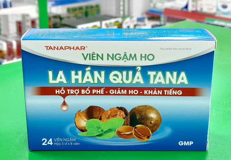 VIÊN NGẬM HO LA HÁN QUẢ TANA [KẸO NGẬM HO HỘP XANH]