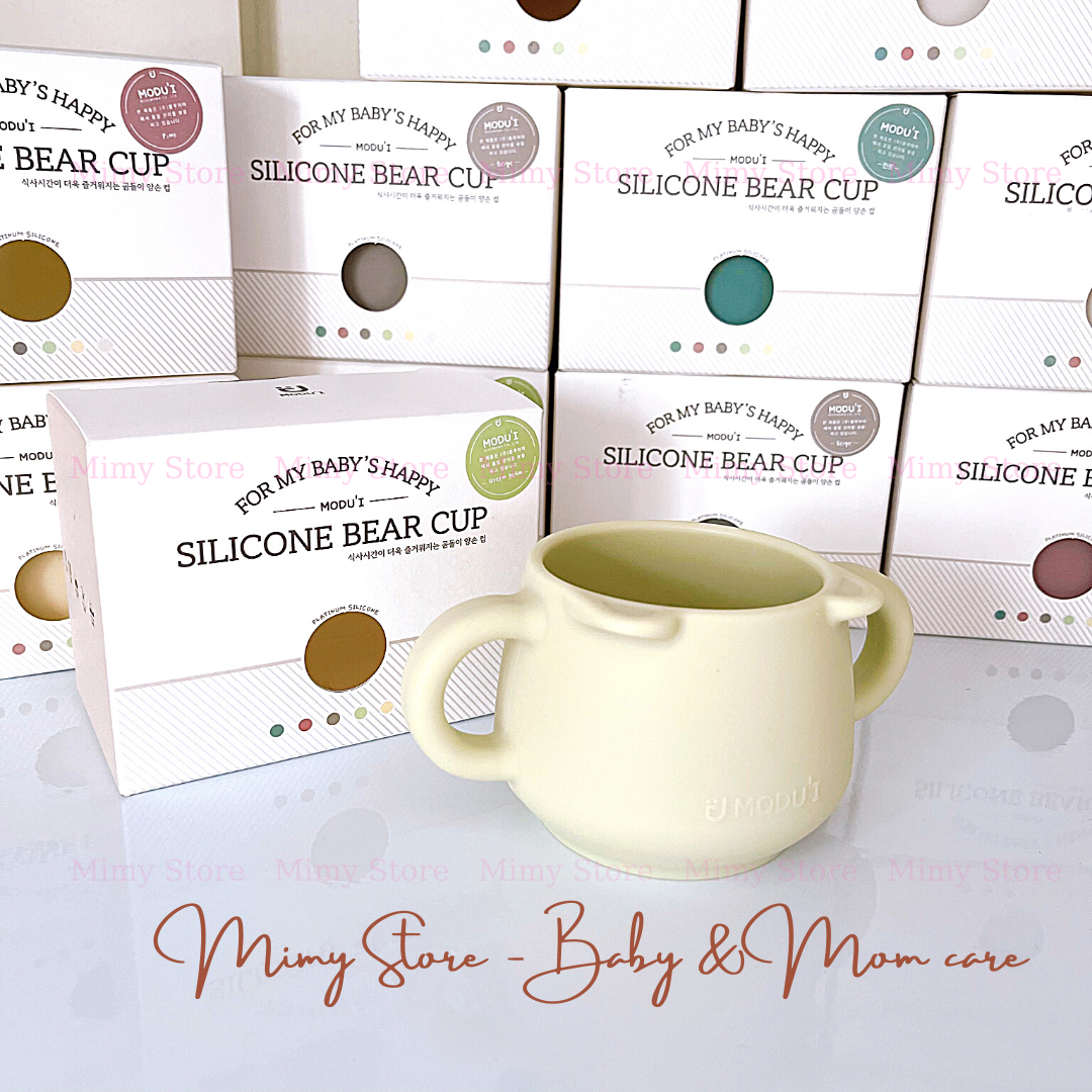 BLUEMAMA Cốc Gấu Silicone Có Tay Cầm