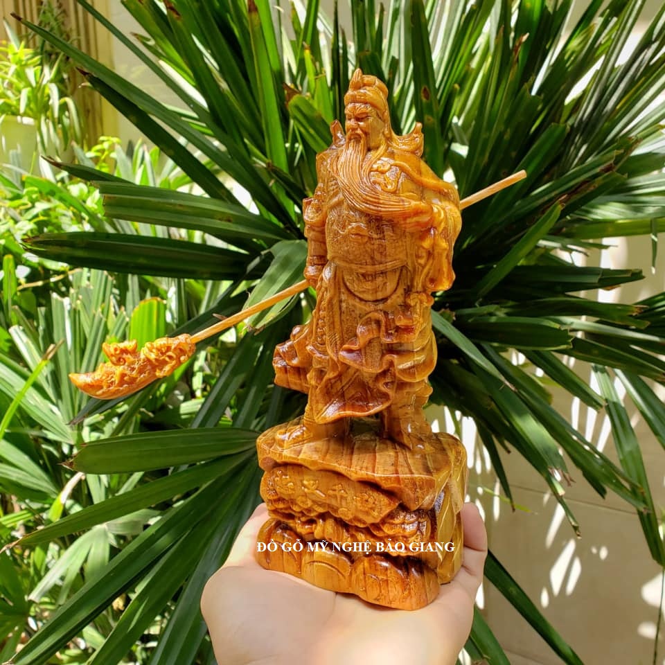Tượng quan công gỗ huyết long cực đẹp cao 20cm