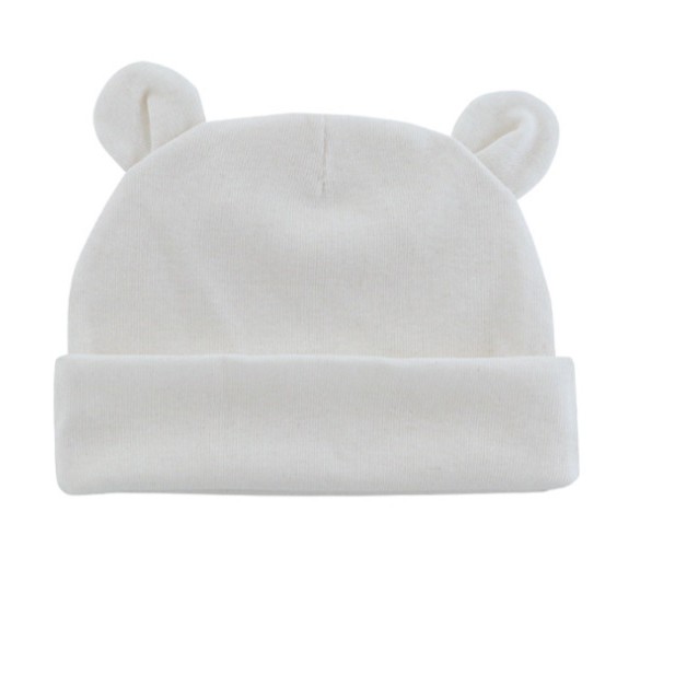 Mũ cotton sơ sinh tai gấu cho bé Full 10 màu Mimo baby