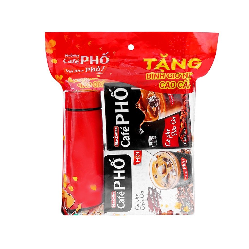 Combo cà phê PHỐ đen đá+ sữa đá tặng 1 bình giữ nhiệt