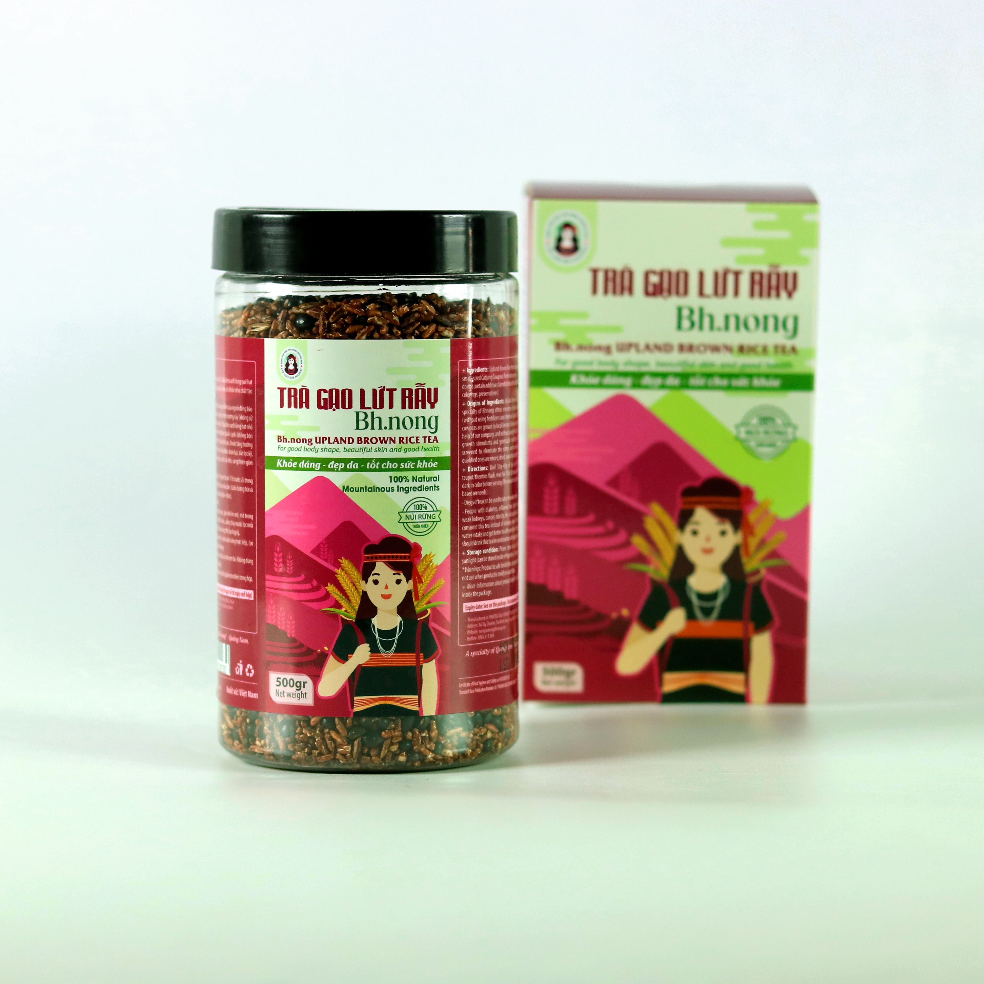 Trà Lứt Rẫy Đậu Đen Xanh Lòng Rang Mộc (Hộp 500g sang trọng)