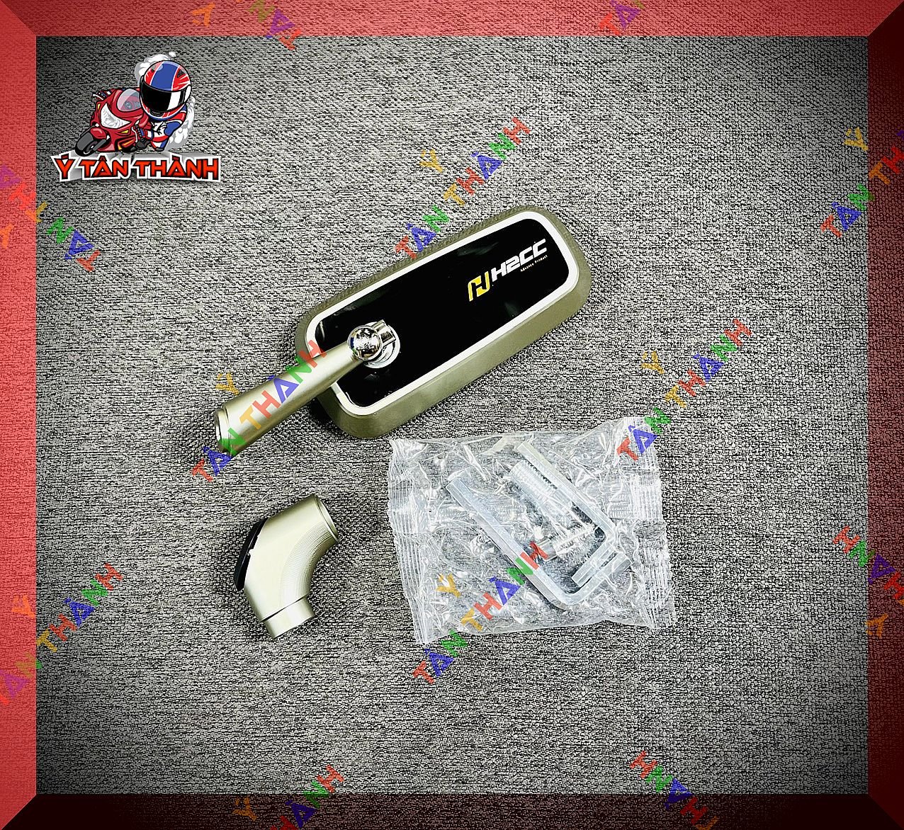 Kiếng chiếu hậu H2C vuông vàng Anod MS06