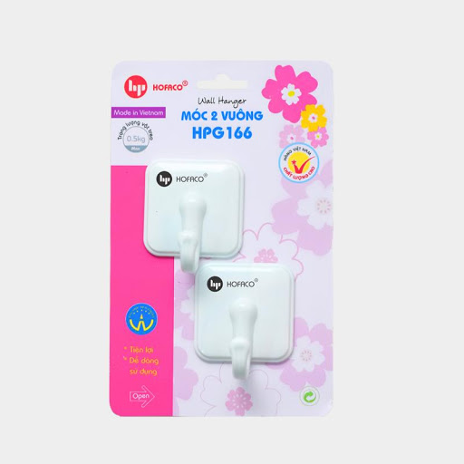 2 cái móc Vuông Hofaco sức treo 700gr