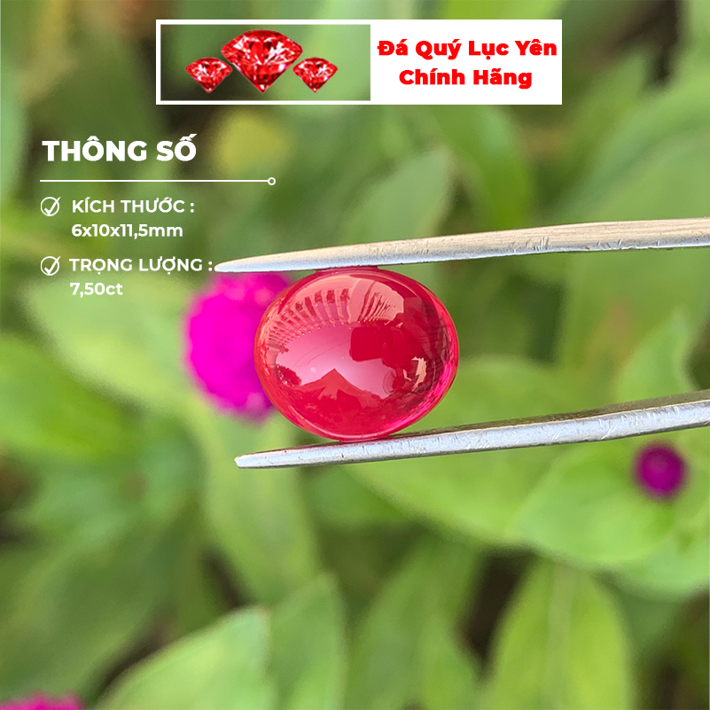 Đá ruby tự nhiên 100% KHAI TUYEN đã kiểm định GS001
