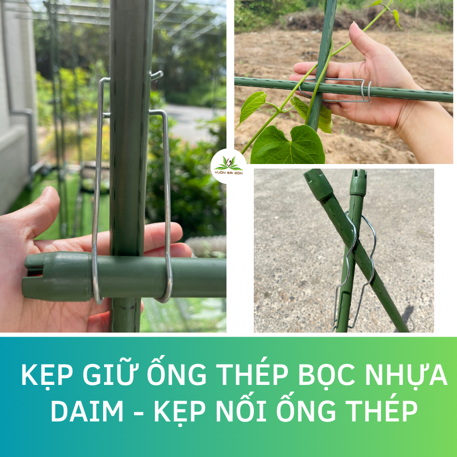 Kẹp giữ ống thép DAIM , làm giàn leo bằng ống bọc nhựa Nhật Bản, giàn leo đẹp bền chắc