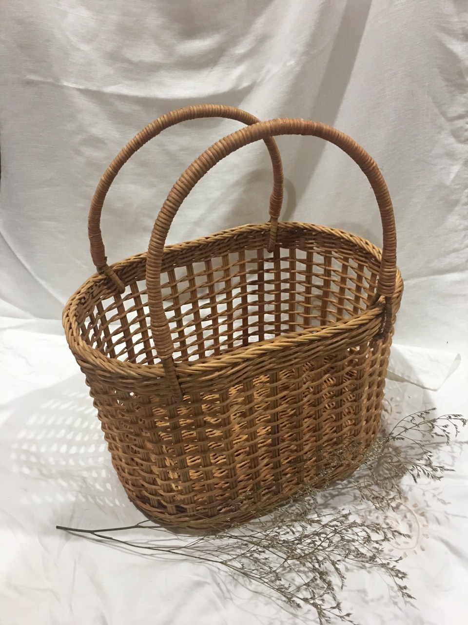 Túi mây vintage siêu xinh đan lưới phong cách vintage kích thước 36 x 27 x h23 cm và  32 x 22 x h22 cm/ Giỏ Quà Tết/ Túi Đi Biển/ Picnic/ Trang Trí Homestay