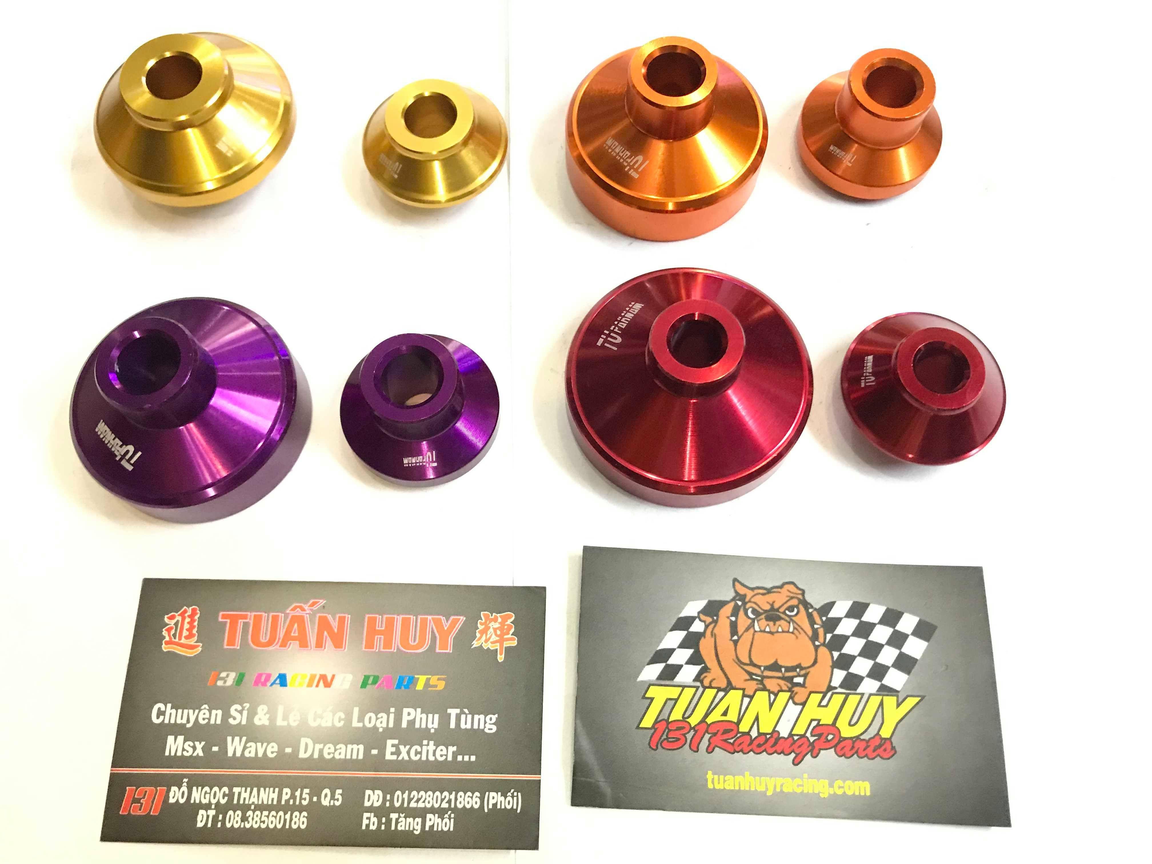[HCM][ XÃ HÀNG GIÁ RẺ ] Canh nhôm trục trước Chụp cốc bánh Tupanam Trusty nhôm 100% Yamaha  Honda  gắn trực tiếp
