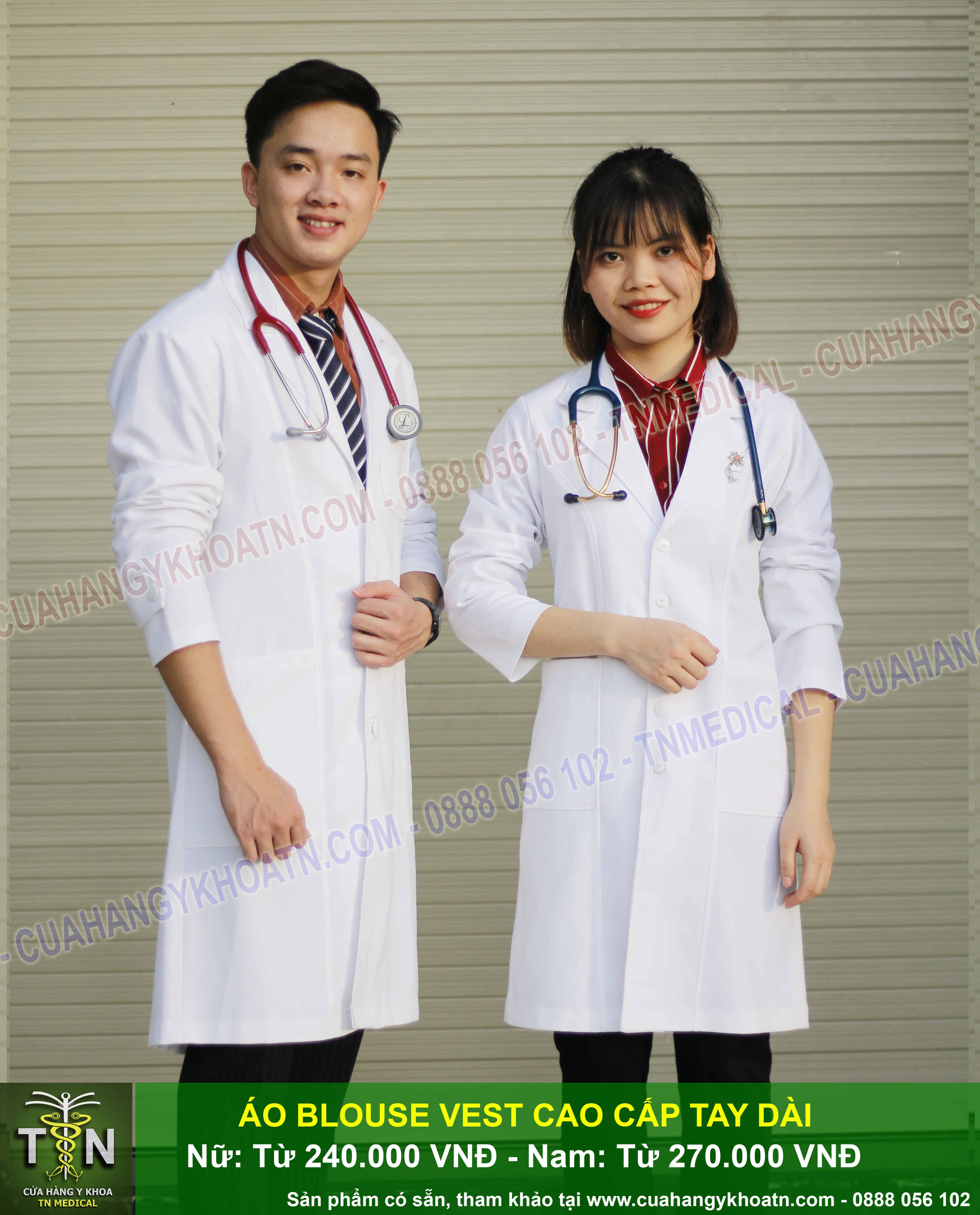 Áo Blouse (Blue) Bác Sĩ Uy Tín - Thương Hiệu Tn Medical | Lazada.Vn