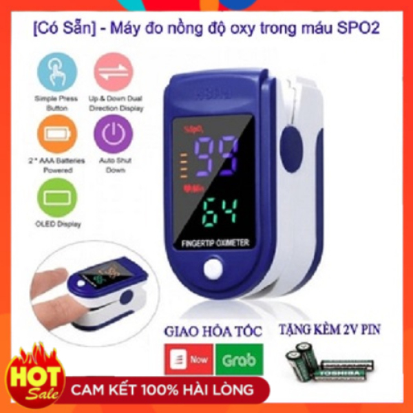 Nơi bán Máy đo Sp02 đo nồng độ oxy trong máu và nhịp tim Fingertip Pulse Oximeter [ Sẵn Hàng ]