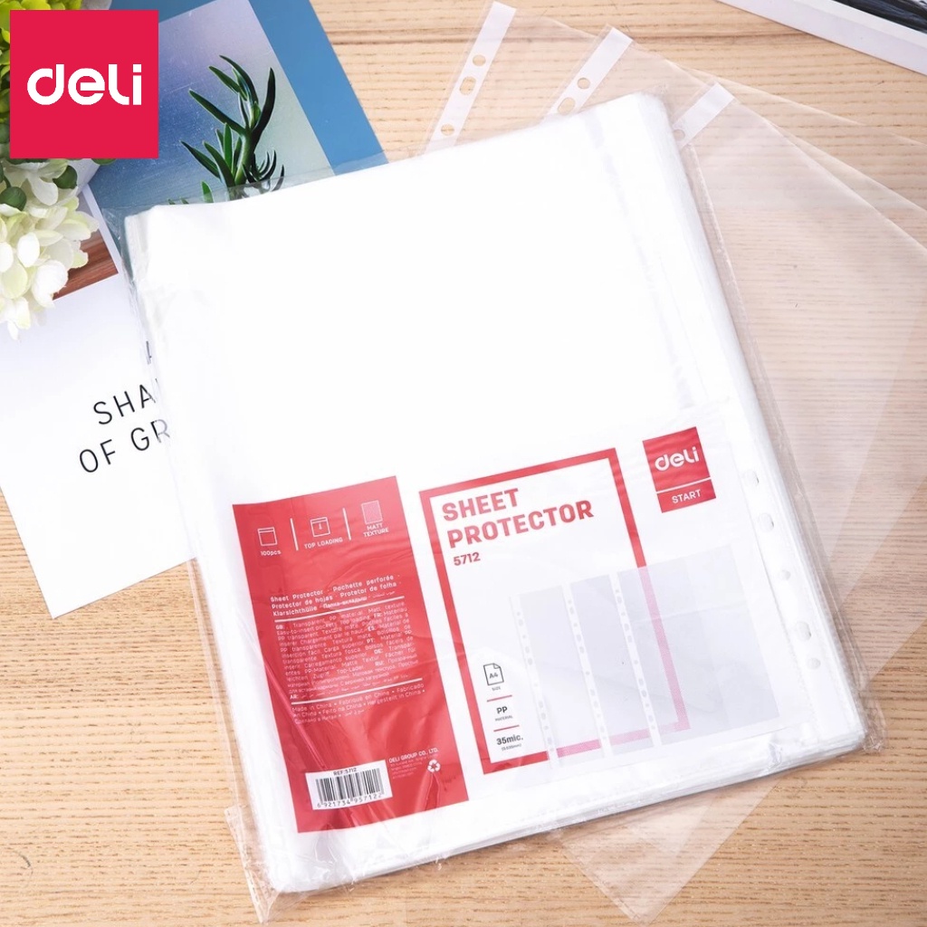 Bìa File lá còng sắt học sinh A4 Deli 4 còng đựng file tài liệu, lưu trữ hồ sơ văn phòng cao cấp sẵn 4 lá - PE110