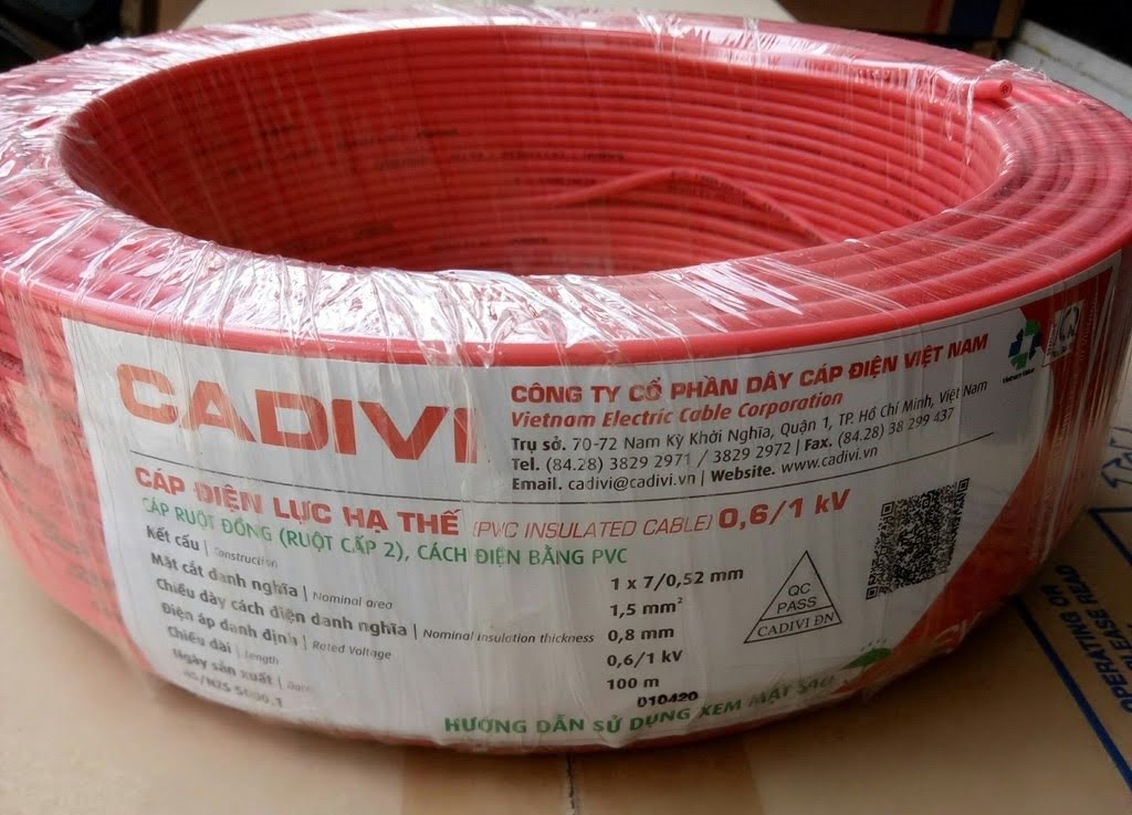 [CADIVI] DÂY ĐIỆN ĐƠN 1.5 - Cuộn 100m
