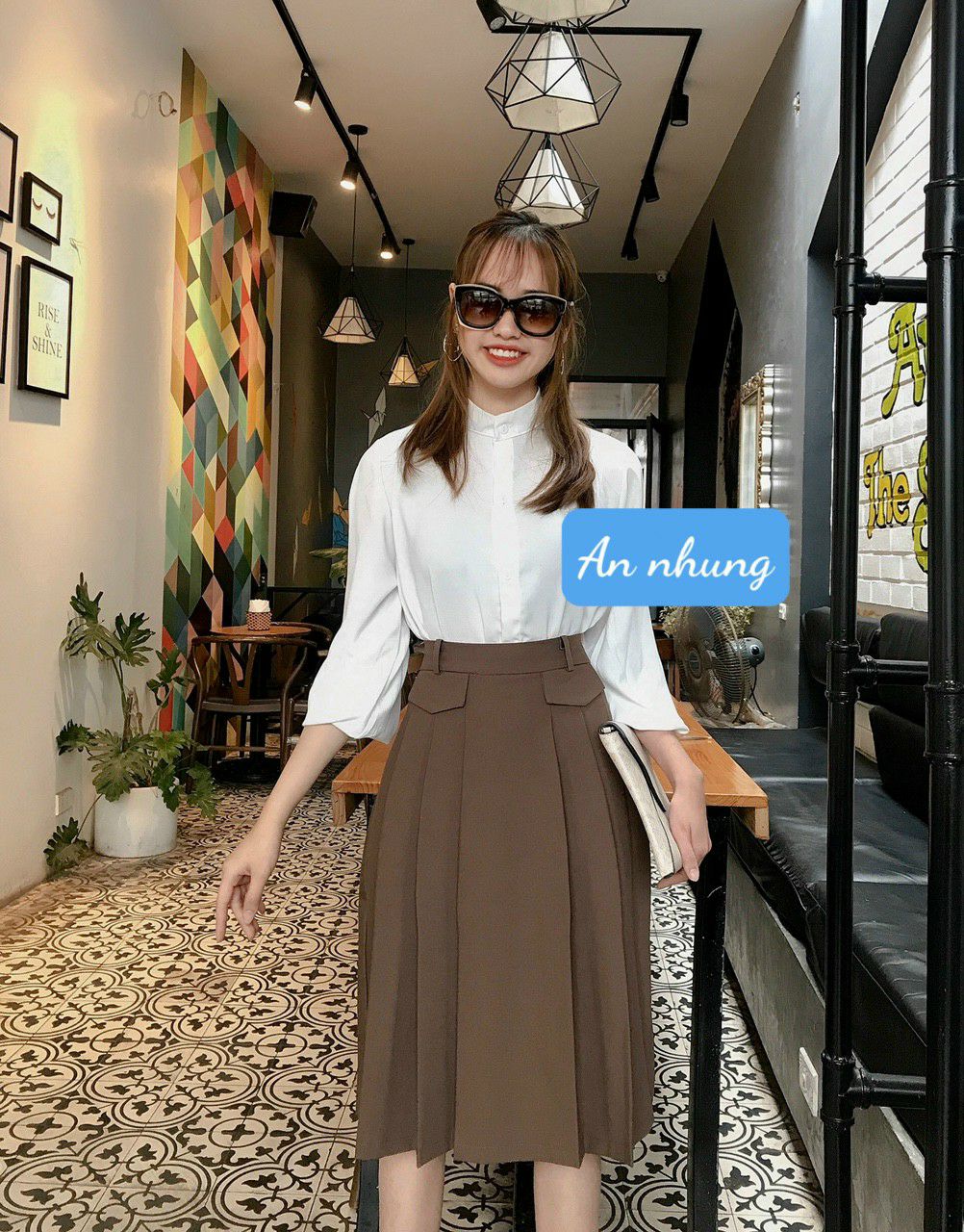 Chân váy xòe xếp ly