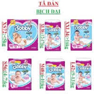 Bỉm Boobby Dán S56/M48/L42/XL38 miếng.