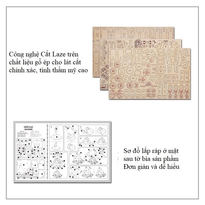 [HCM]Mô hình lắp ráp 3D gỗ - Mini Cottage House cắt laser