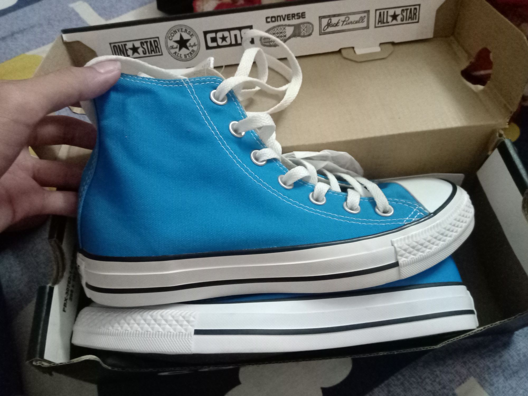 [HCM]giày converse classic vải xanh auth new