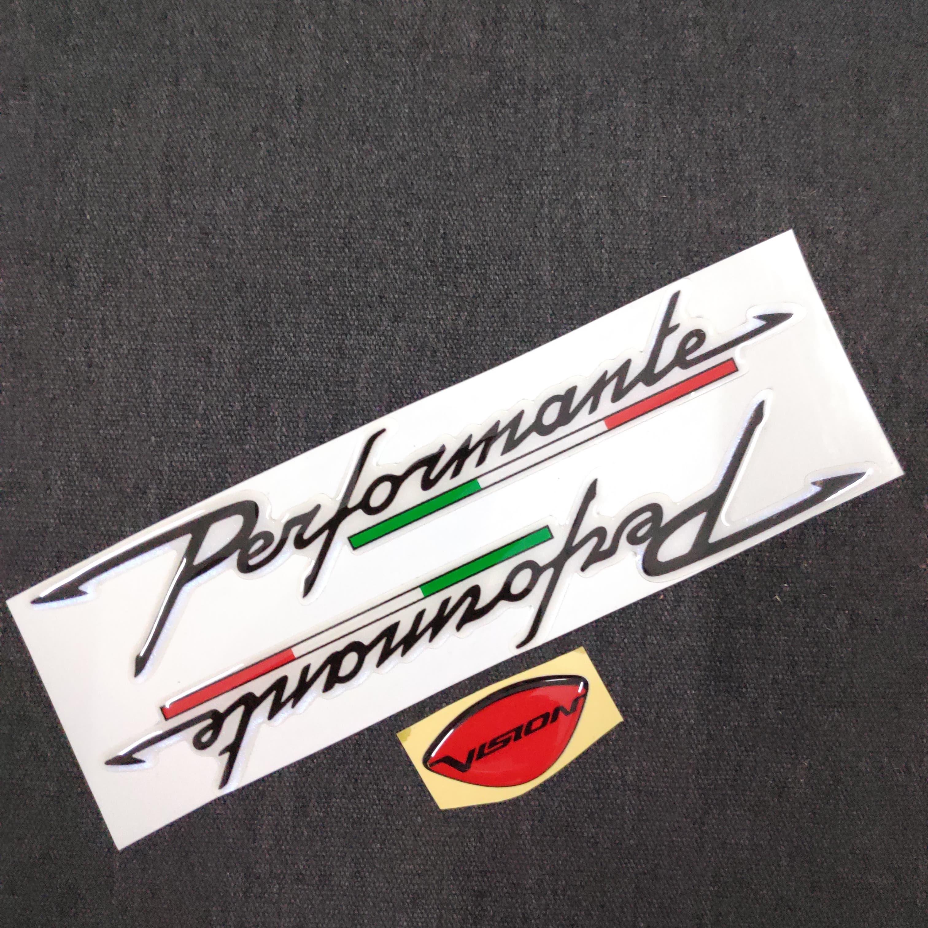 [HCM][COMBO HOÀN HẢO] TEM CHỮ NỔI VISION MÀU ĐỎ ĐEN KẾT HỢP CHỮ NỔI PERFORMANTE ĐEN SANG TRỌNG CHO XE VISION