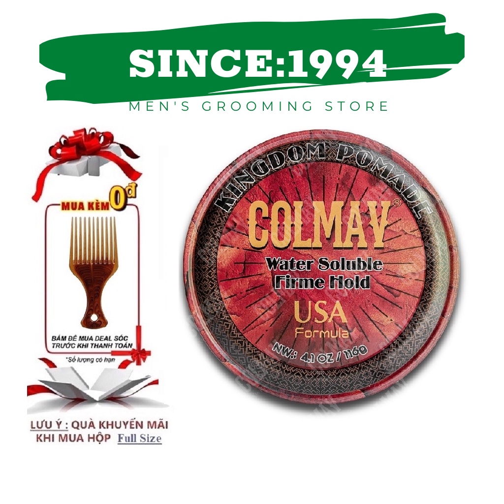 [CHÍNH HÃNG 100%] Sáp Vuốt Tóc Colmav Pomade Gốc Nước Lọ 56g